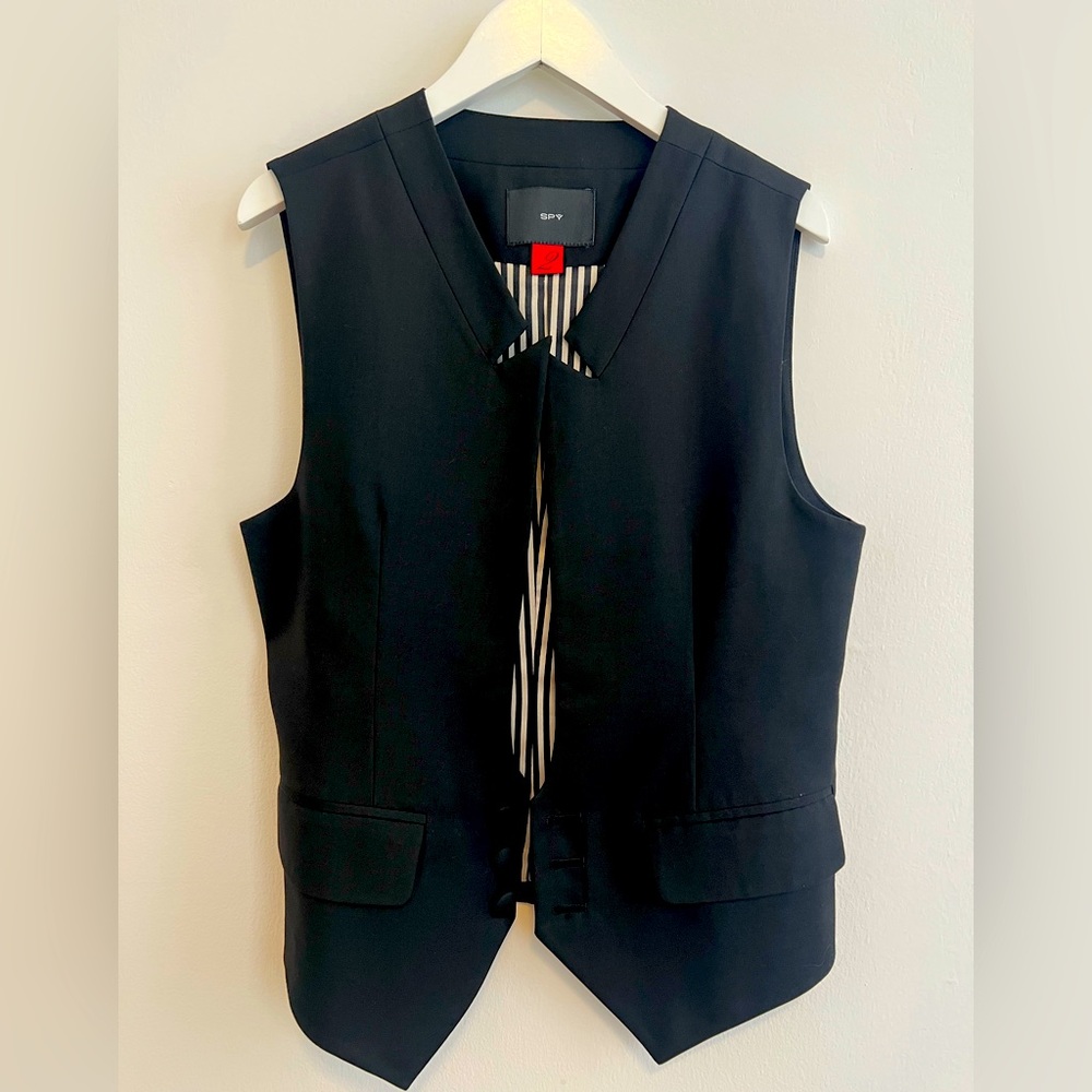 Black silk vest